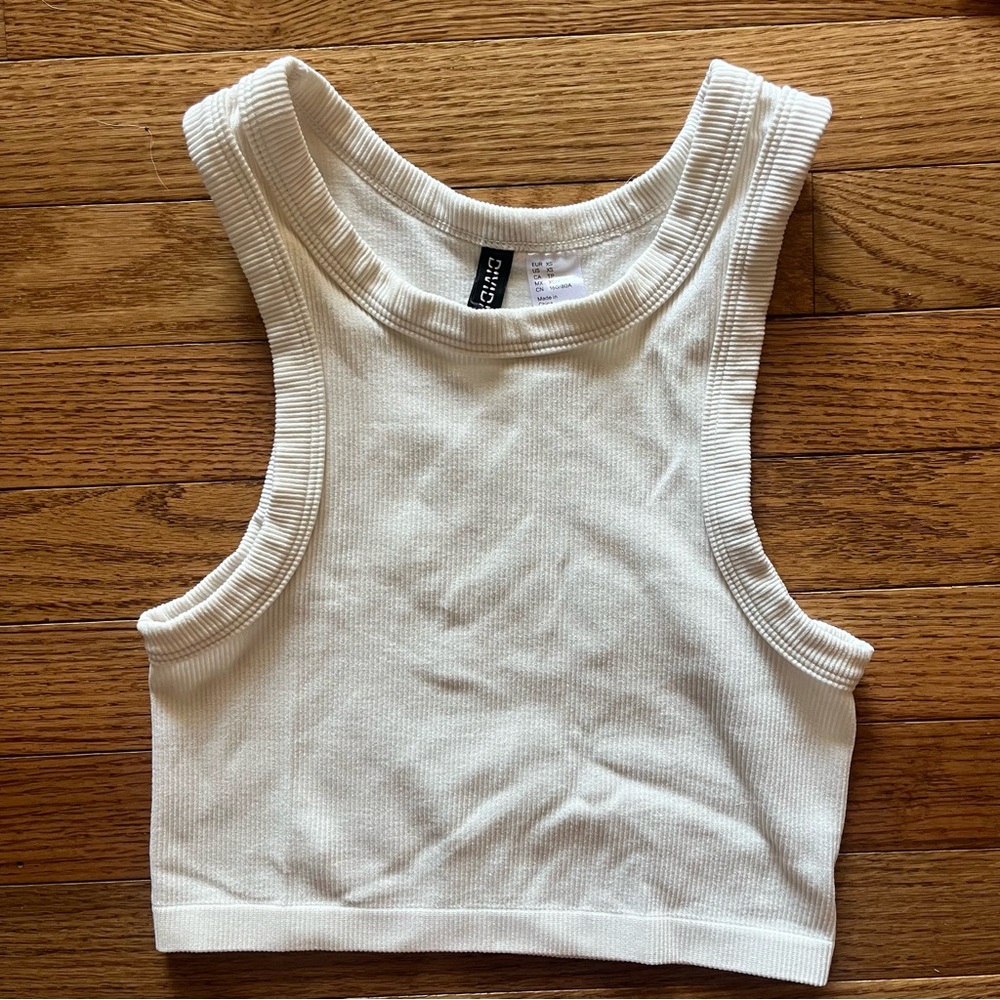 White Ribbed Tank Top - Picture 2 of 5